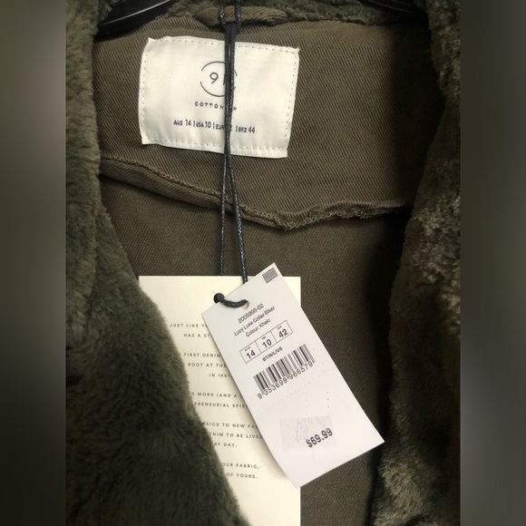 COTTON ON NWT FAUX FUR MOTO JACKET - Picture 6 of 6